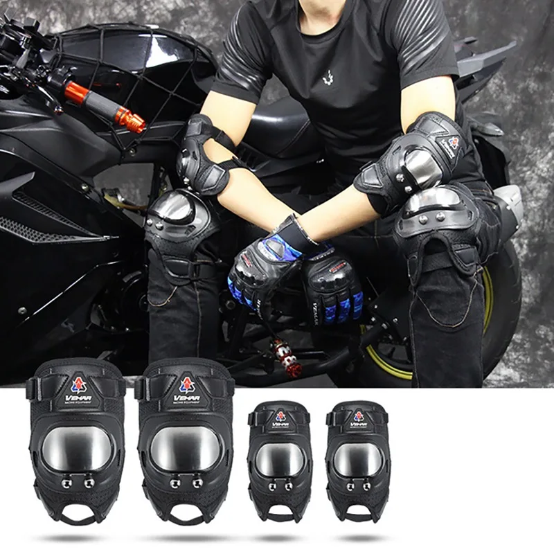 

4pcs Elbow Knee Sleeve Pad Short Breathable Arm Leg Protective Guard Protector Outdoor Motorcycle Cycling Sportswear Access