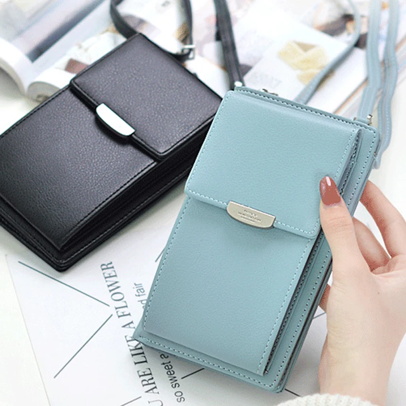 

2019 Women Phone Shoulder Bags Multi-Function Summer Style PU Leather Money Wallet Mini Chain Mobile Phone Crossbody Messenger