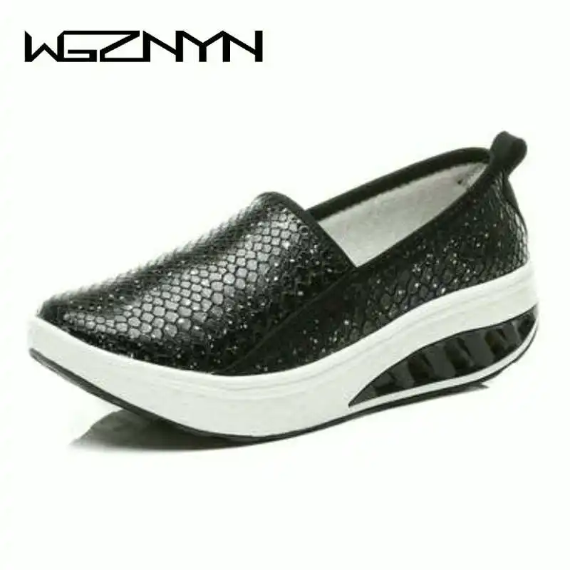

NEW Spring Summer Shoes Woman Breathable Air Flat Platform Women Shoes Slip on Women's Loafers Swing Wedges Ladies sneakers W06