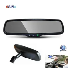 Frete Grátis, Bluetooth Car Kit Com 4.3 Polegada Retrovisor Do Carro Espelho Do Monitor. Suporte especial Para O Reequipamento Espelho Retrovisor Original