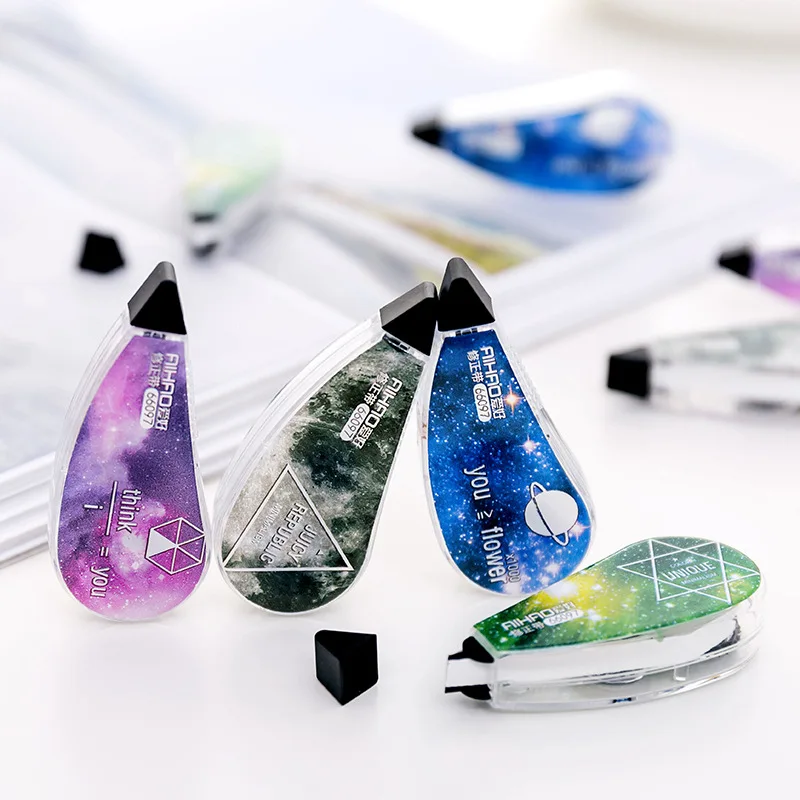 cheap 4 Pcs set Creative Novelty Star Sky Correction Tape Stationery Korean Corrector Papeleria Student Gift School Supplies