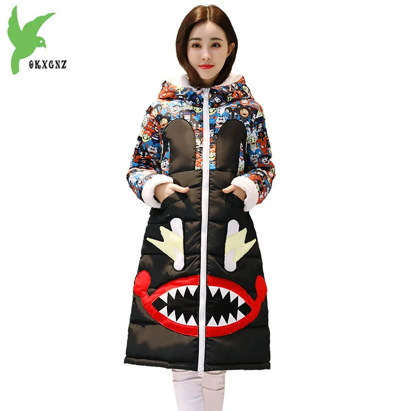 

Winter Womens Parkas 2019 New Black White duck down Jacket Plus size Student Hoodies Thick Windproof Warm Down Long Coats G632