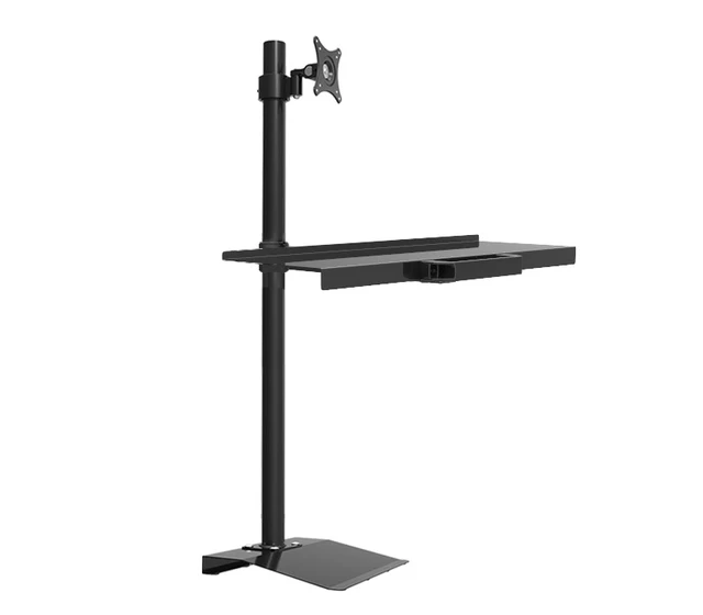 W841 Full Rotation Free Lifting Floor Stand 10 27 inch Monitor Keyboard