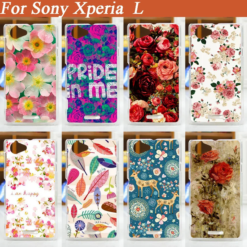 12 рисунков красивых цветов DIY модный жесткий чехол с принтом для телефона Sony Xperia L