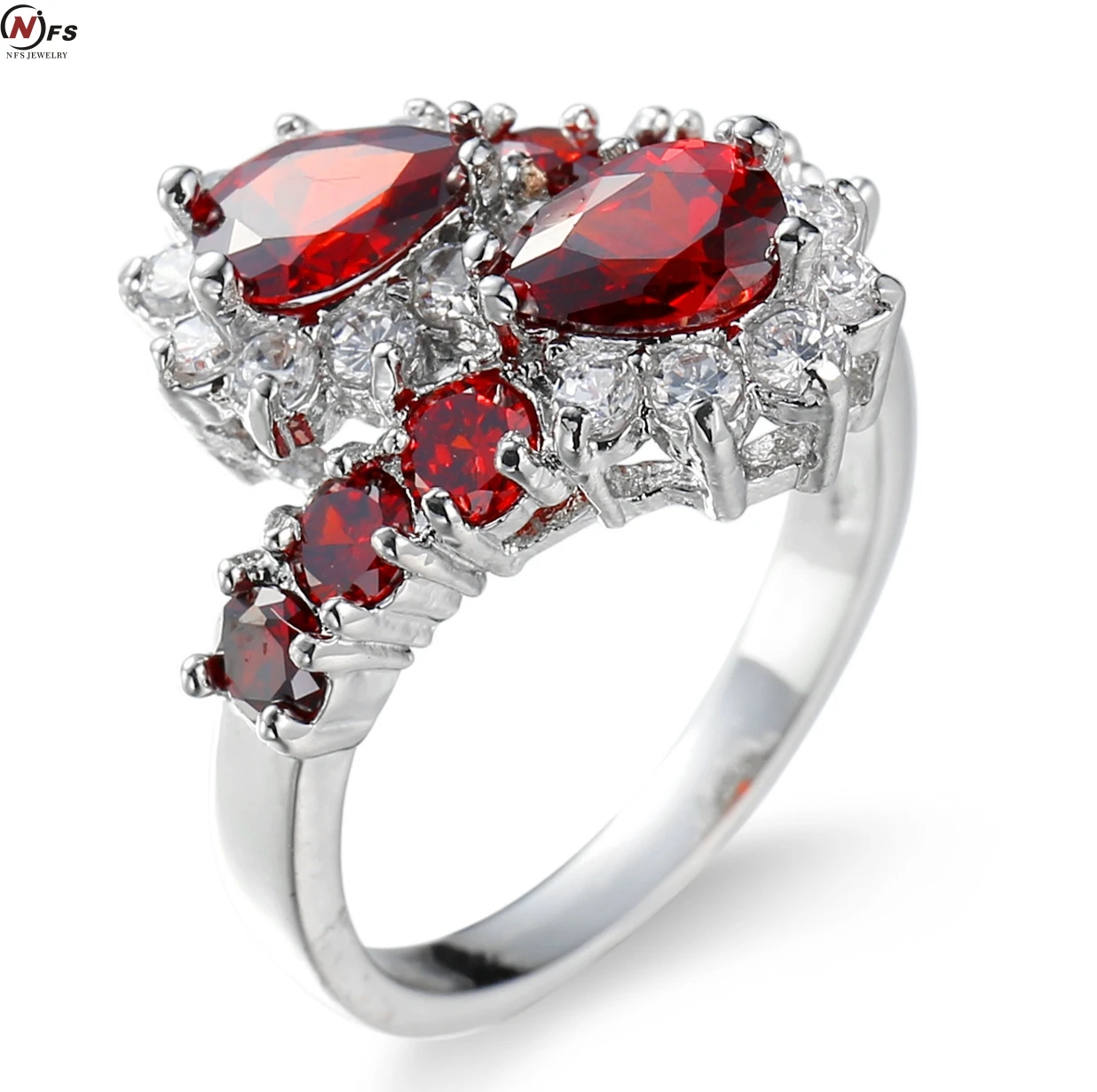 nfs love heart big shine teardrop red cz women rings silver color engagement full rhinestones jewelry party gift - Teardrop Wedding Rings nfs love heart big shine teardrop red cz women rings silver color engagement full rhinestones jewelry party gift - Teardrop Wedding Rings
