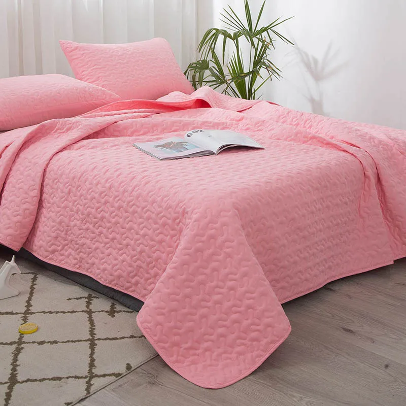 3 pcs/set Mattress Cover 1 Bedspread Cushion Protector Dust-proof Anti-Mite White Fitted Sheet Air-permeable Cover 2 Pillowcases