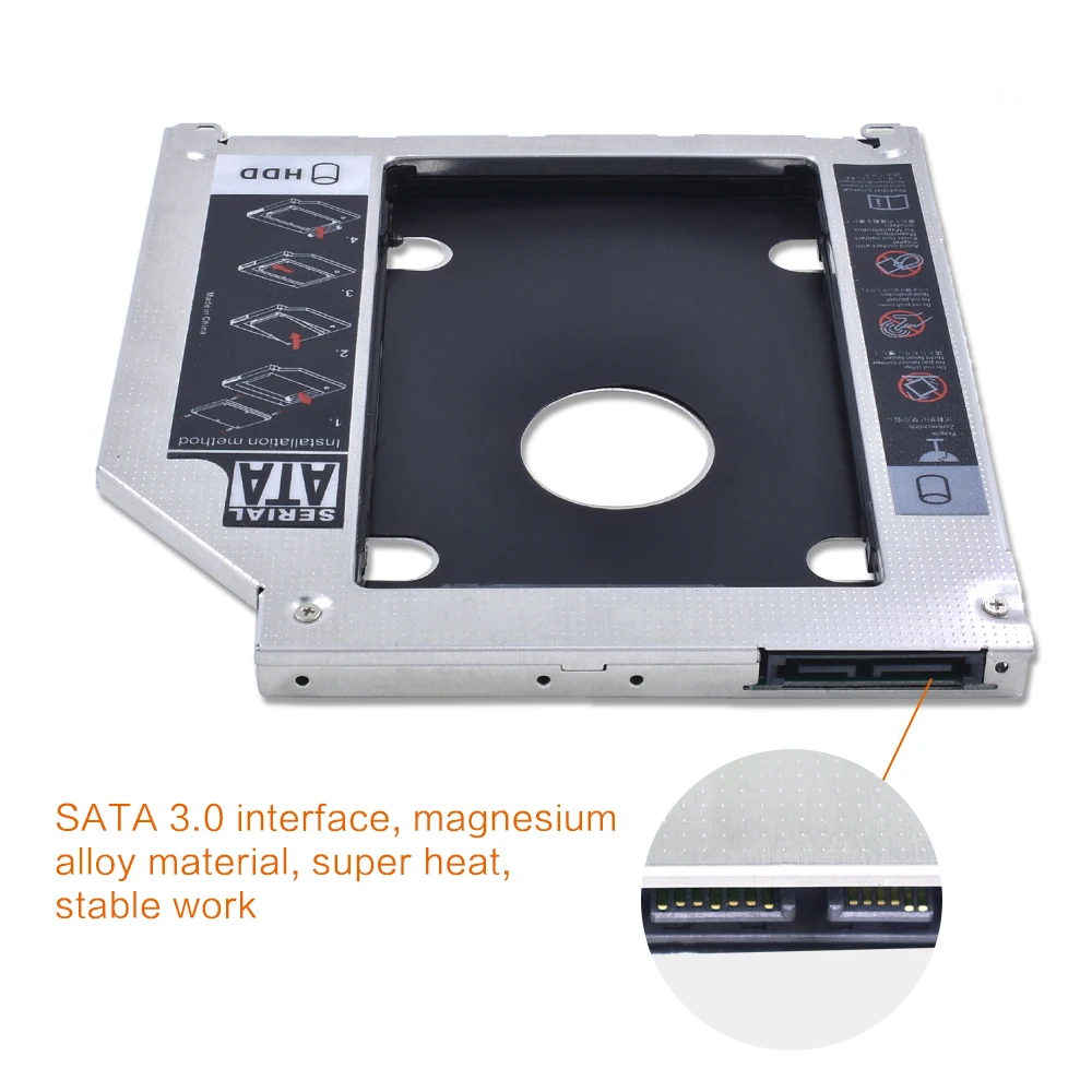 TISHRIC алюминиевый Optibay 9 5 мм SATA 3 0 2 й HDD Caddy SSD CD DVD корпус caddy для Macbook Pro 13 &quot15&quot 17