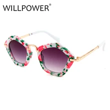 WILLPOWER модные детские очки UV400 квадратные Винтажные Солнцезащитные очки для маленьких девочек
