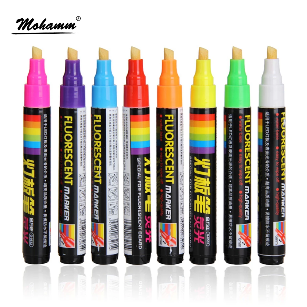 GEnvAnA Liquid Chalk Markers Reversible 6mm Tip Erasing Fluorescent