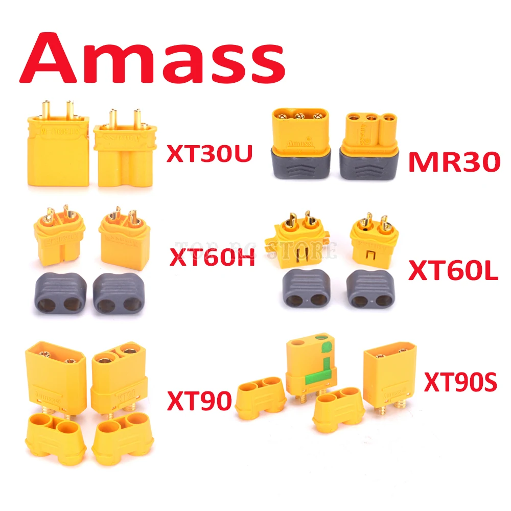 

5 pair Amass XT90 XT90H XT90S XT60 XT60L XT60H XT30U Male Female Bullet Connectors Plug For Quadcopter Multicopter Li-on Battery