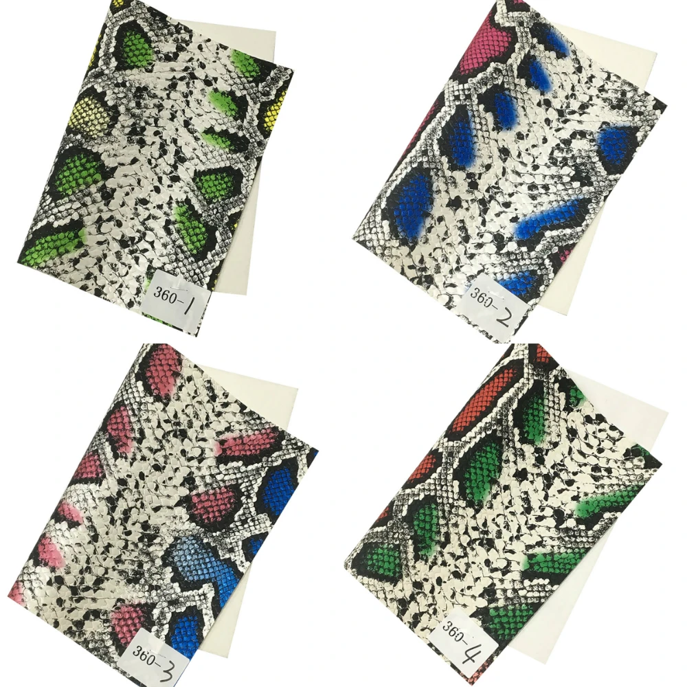 

Lychee Life A4 Colorful Wool Snakeskin PU Leather Fabric High Quality Synthetic Leather DIY Sewing Material
