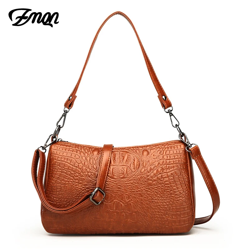 

ZMQN Fashion Shoulder Bags Women Cheap Leather Bag 2019 Crocodile Crossbody Bags For Women Handbags Bolsa Feminina Baguette A553