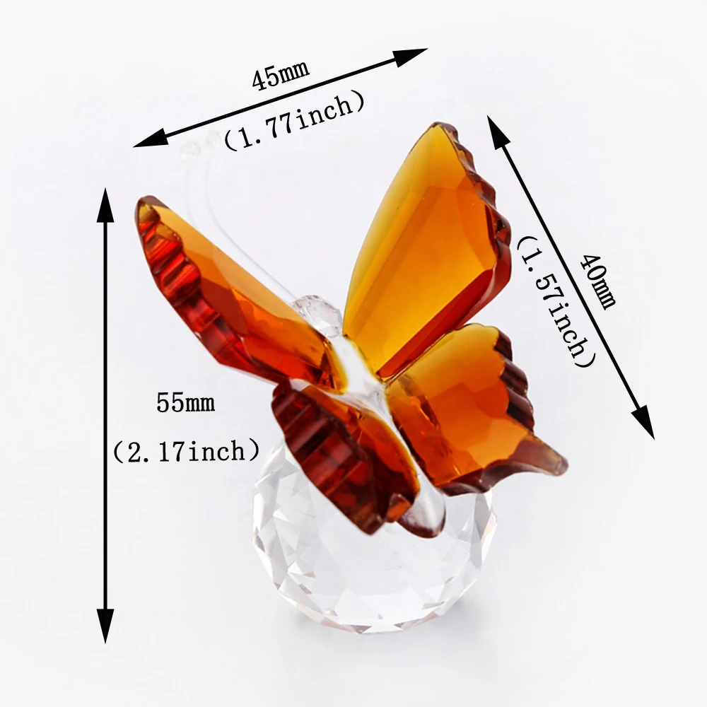 7 цветов, элегантное Хрустальное стекло, Бабочка, фигурки животных, пресс-папье, художественное ремесло, украшение для стола, домашний Свадебный декор, рождественский подарок для детей