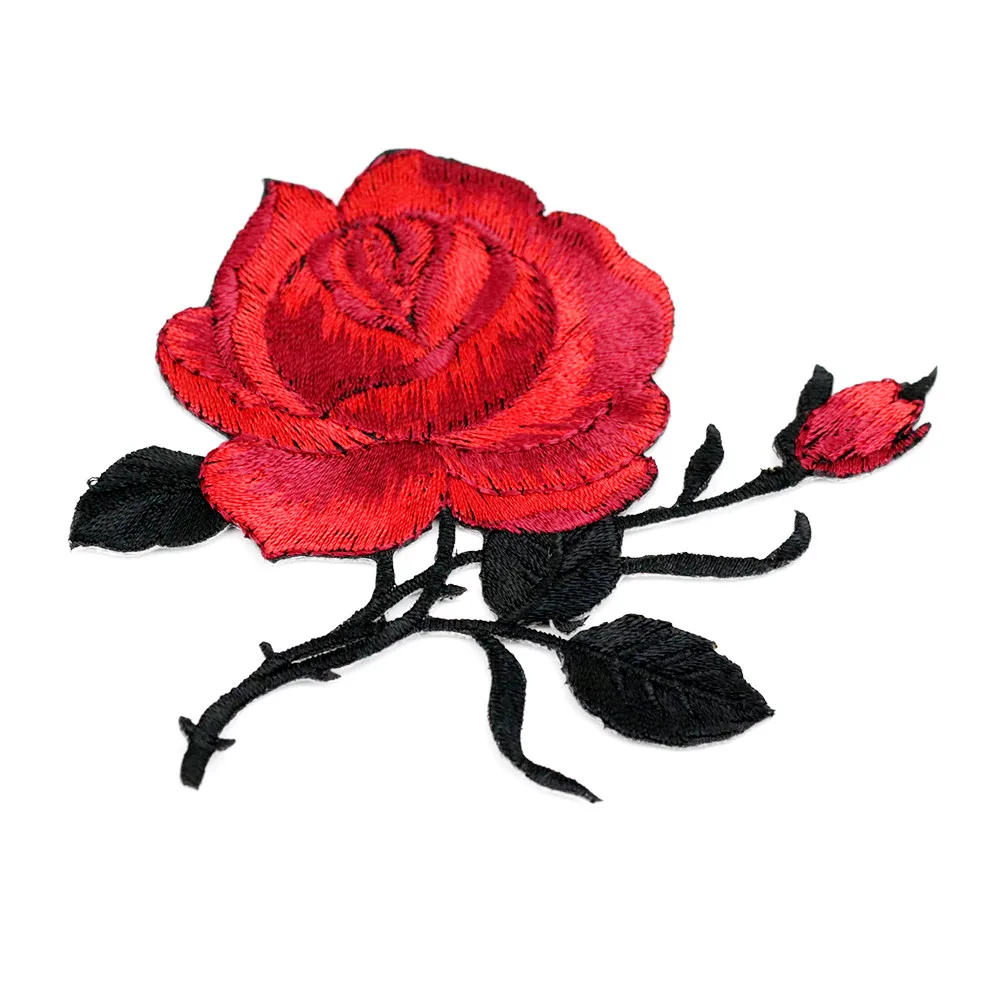 

1 Pc Rose Flower Leaves Embroidery Iron On Applique Patch Sew On Patch Craft Sewing Repair Embroidered Tools