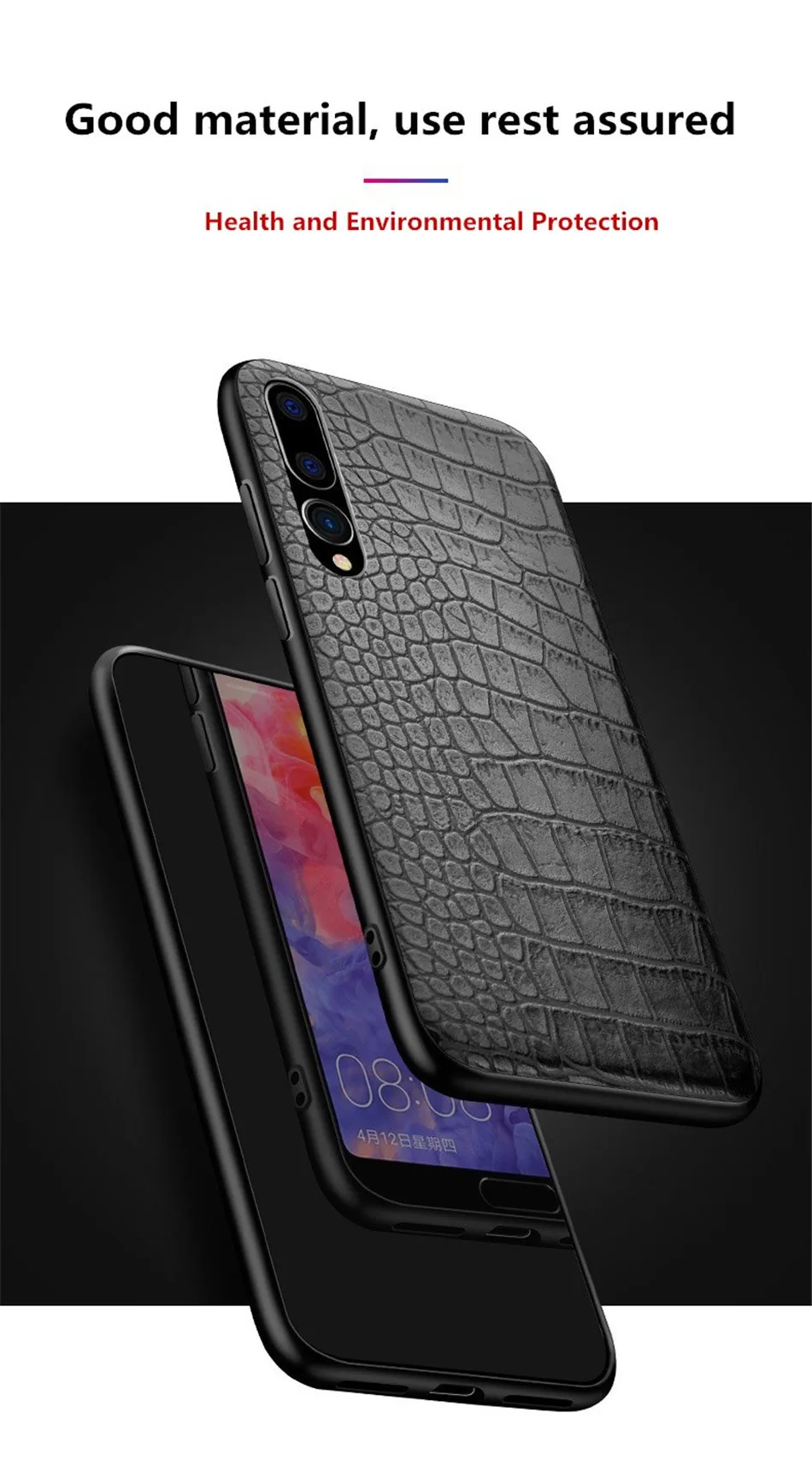Retro Vintage Crocodile Snake Pattern Case For Huawei P20 Pro Printed PU Leather Soft Luxury Phone Back Cover For Huawei P20 (3)