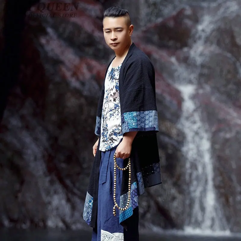 Янпанский Кимоно Кардиган для мужчин хаори костюм самурая мужской юката кимоно каратэ Таиланд кимоно японских рубашек мужчин s юката FF2148