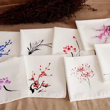 Элегантные хлопчатобумажные носовые платки ручной работы женские подарочные хлопковые льняные полотенца модные аксессуары маленький платок 30x30 см