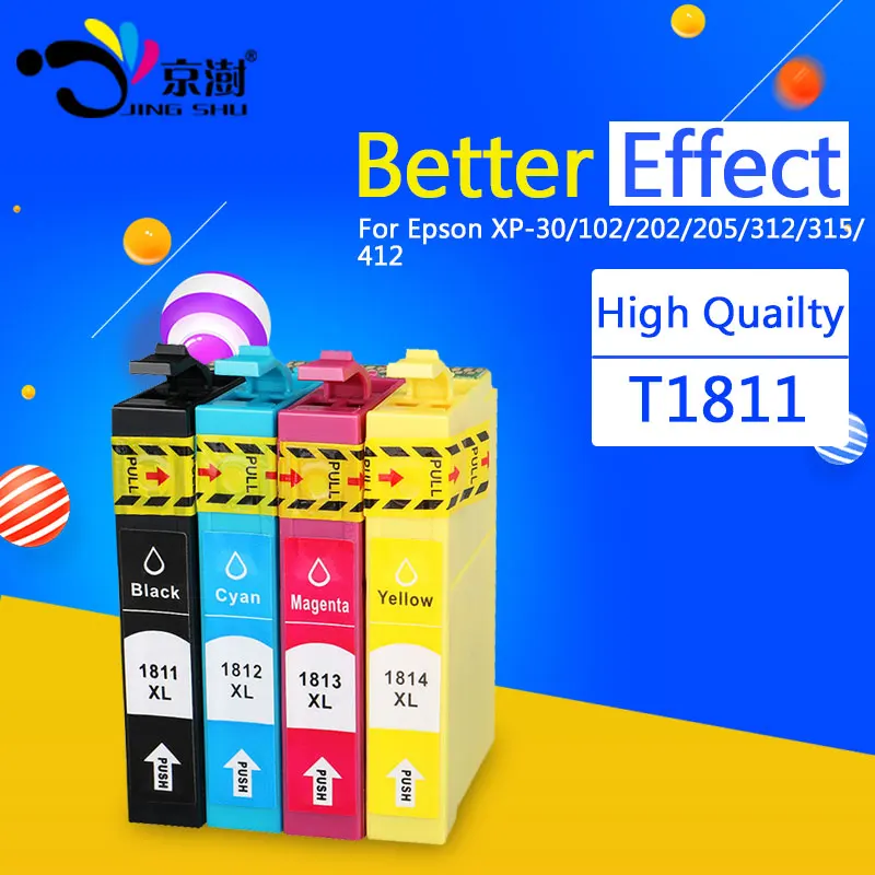 4 шт. T1811 чернильный картридж для Epson XP212 XP215 XP312 XP315 XP412 XP415 XP30 XP102 XP202 XP302 XP305 XP402 405