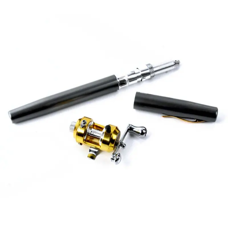 Портативная карманная телескопическая мини-удочка в форме ручки, складная удочка с катушкой