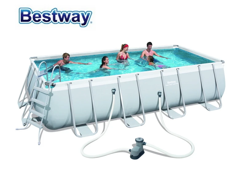 122 Bestway 274x549x56465 см прямоугольный бассейн набор 18'x9'x48 "стальная рама над землей бассейн Комплект фильтр, лестница, коврик, крышка