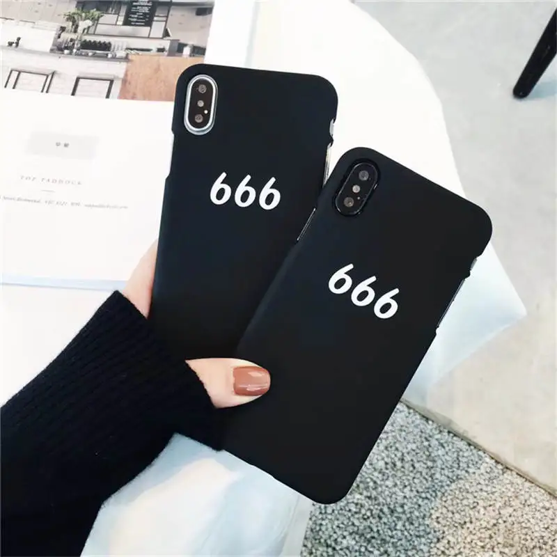 

Personality Number 666 Matte For Iphone 66S 6P 78 78plus X Simple All-Inclusive Anti-Fall Phone Case