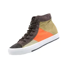 unique design patchwork canvas shoes mens middle top cloth flats shoes lace up derby casual shoes fashion male zapatillas hombre