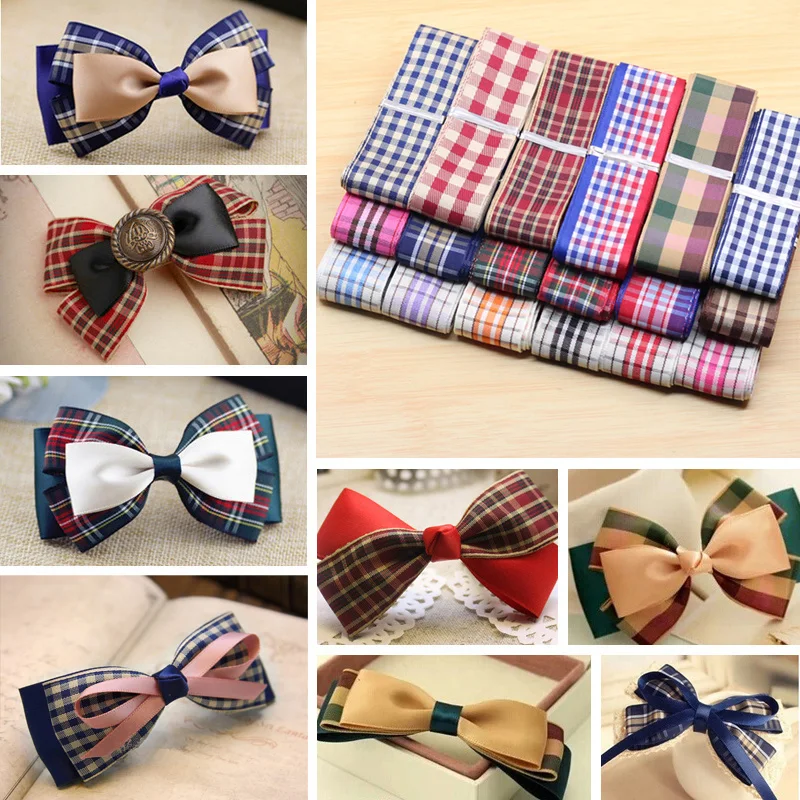 

25mm Multicolor Options Scottish Plaid Grid Printed Ribbon for DIY Home Decoration Gift Wrapping Christmas Ribbons 1 meter/lot