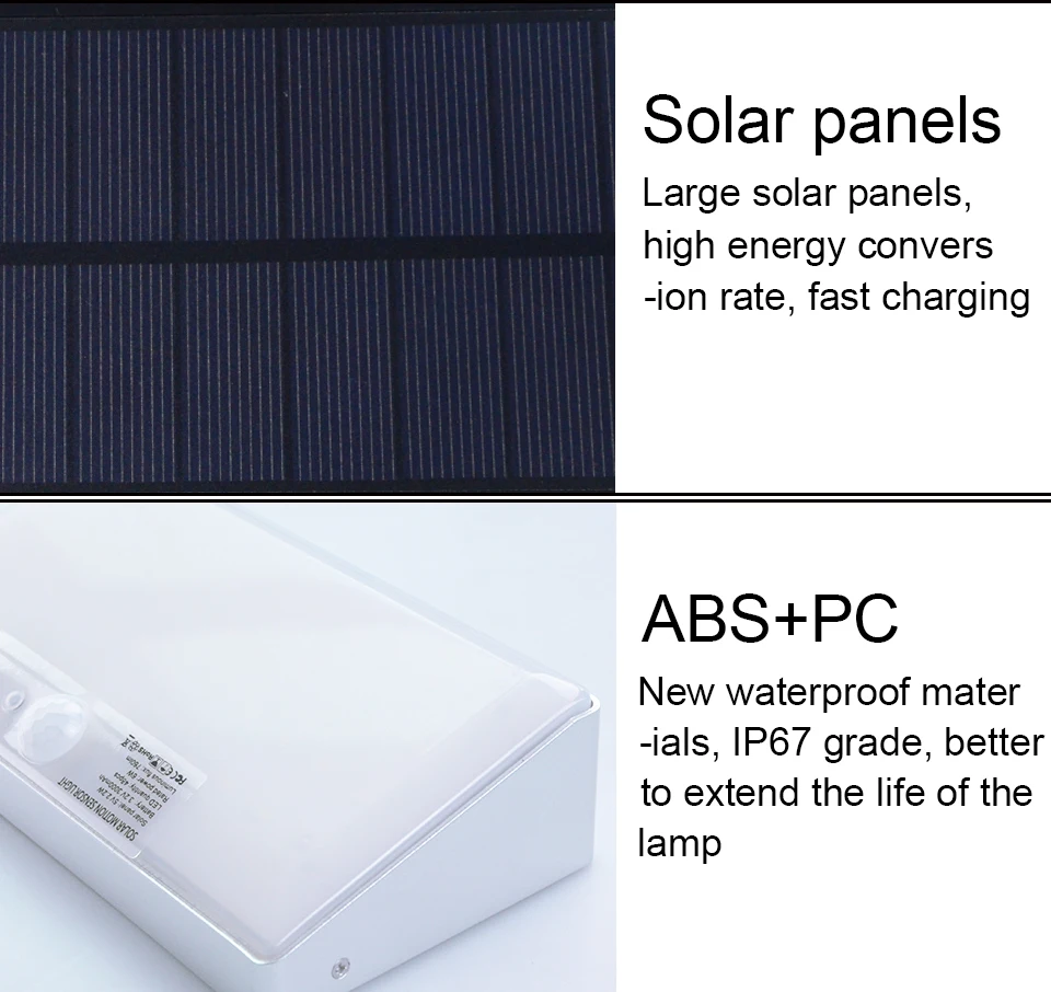 Водонепроницаемый уличный светодиодный светильник на солнечной батарее с датчиком движения PIR, автоматический светильник на солнечной энергии, настенный светильник для крыльца, уличного забора, сада