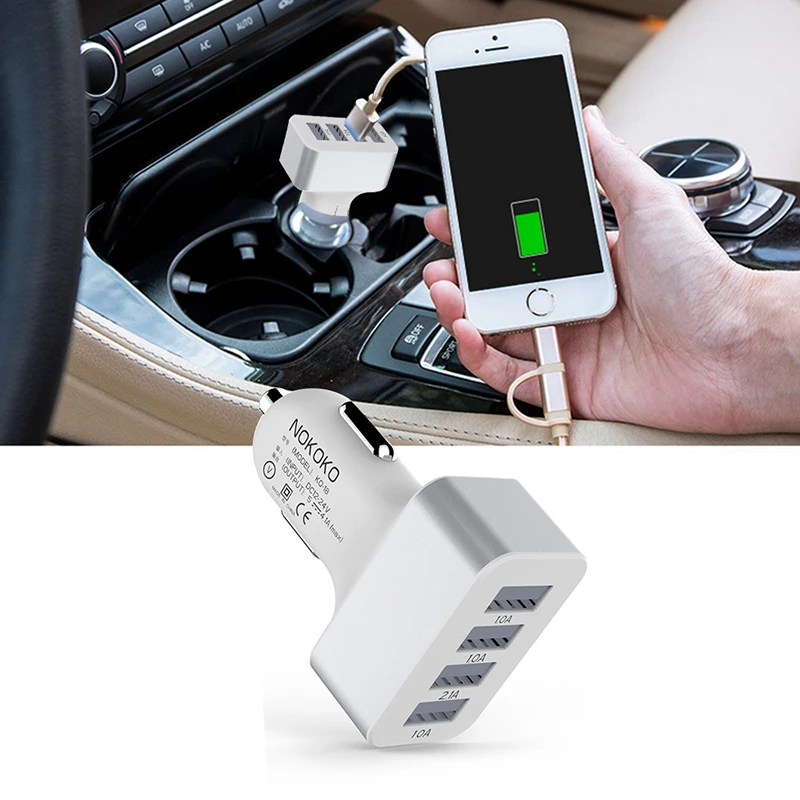 USB شاحن سيارة 4 منفذ مهايئ شاحن الهاتف المقبس 2A 2.1A 1A سيارة التصميم 3 شاحن يو اس بي العالمي ل شاشة هاتف المحمول شواحن