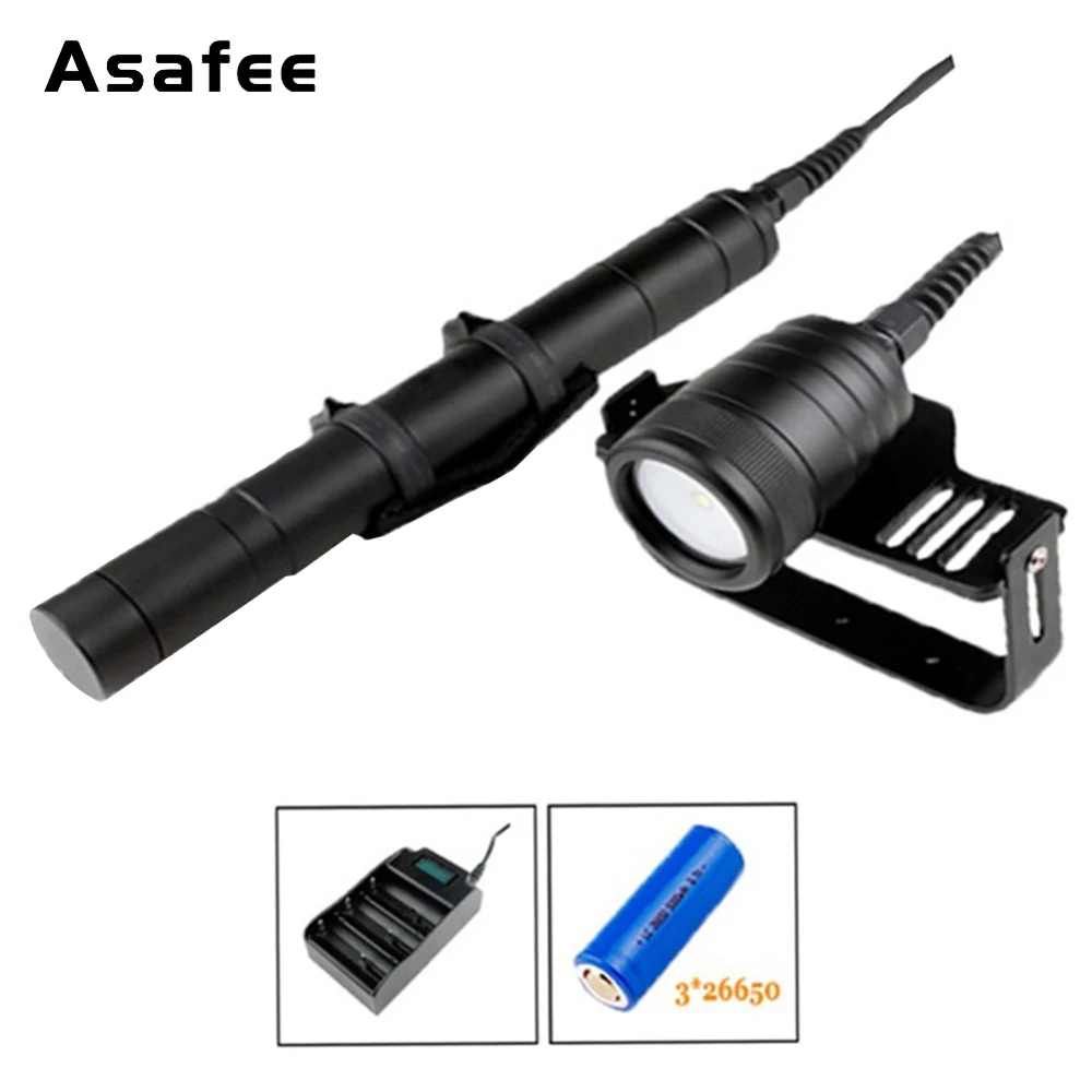 

Asafee DIV09V Underwater Videography Fill Light Canister Diving Flashlight Cree XM-L2 LED Mergulho Torch with 26650 Battery