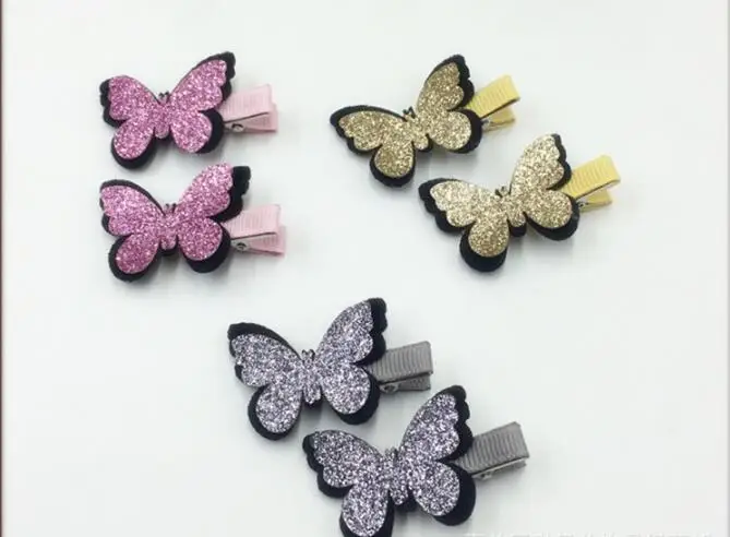 

Pet Bow Dog Accessories Hairpin Princess Hairpin Lovely Gold Double Butterfly Hair Clip 50pcs/lot