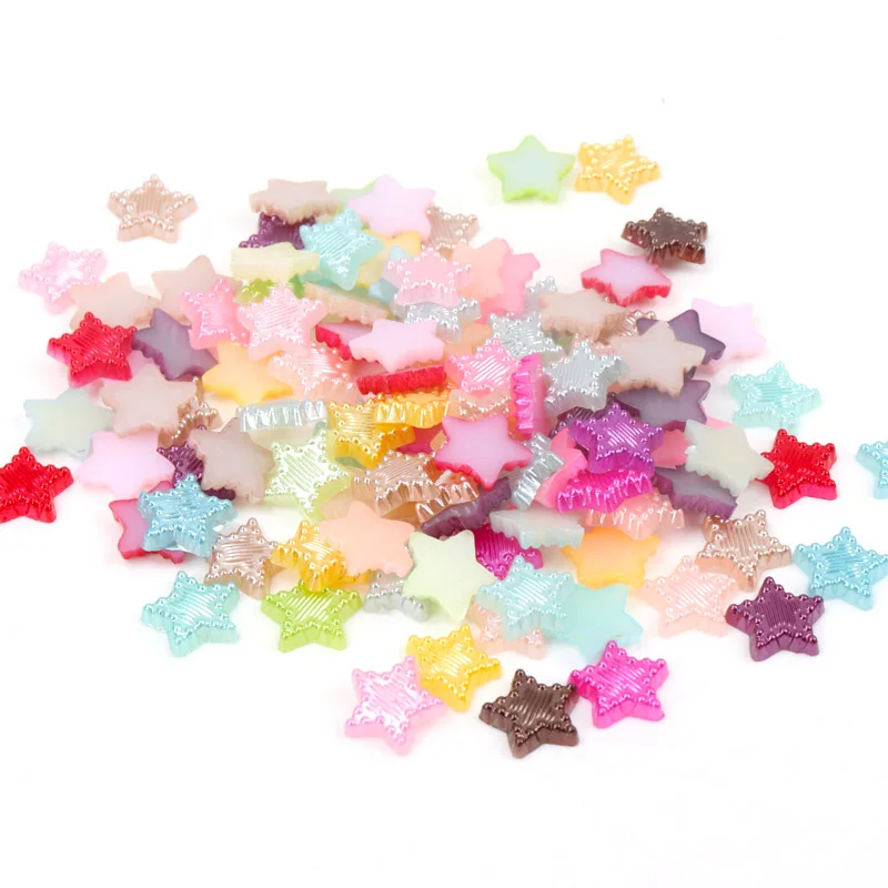 

50pcs 10mm Haft Star Pearl Decoration Crafts Flatback Cabochon Embellishments For Scrapbooking Kawaii Cute Diy Accessories