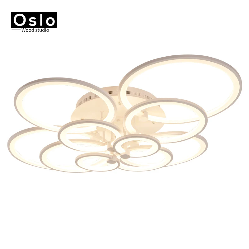 

OsloWood Modern Round Acrylic Aluminum Led ceiling lights for living room bedroom hotel White Ceiling Lamp Decorative lighting