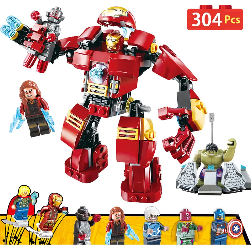

Marvel Super Hero Avengers Compatible LegoINGLYs Iron Man Hulk Technic Designer Bricks Movie Building Blocks Toys For Boys Gift