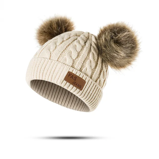 

Baby Sweater caps Boys Girls Poms Hat Children Hat For Girls Knitted Beanies Thick Baby Hat Infant Toddler Warm Caps