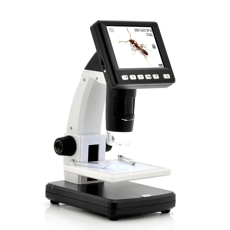 

UM038 3.5" LCD Digital Microscope 20x to 200x Video Capture TV Output Magnifier Video Microscope 8 LED