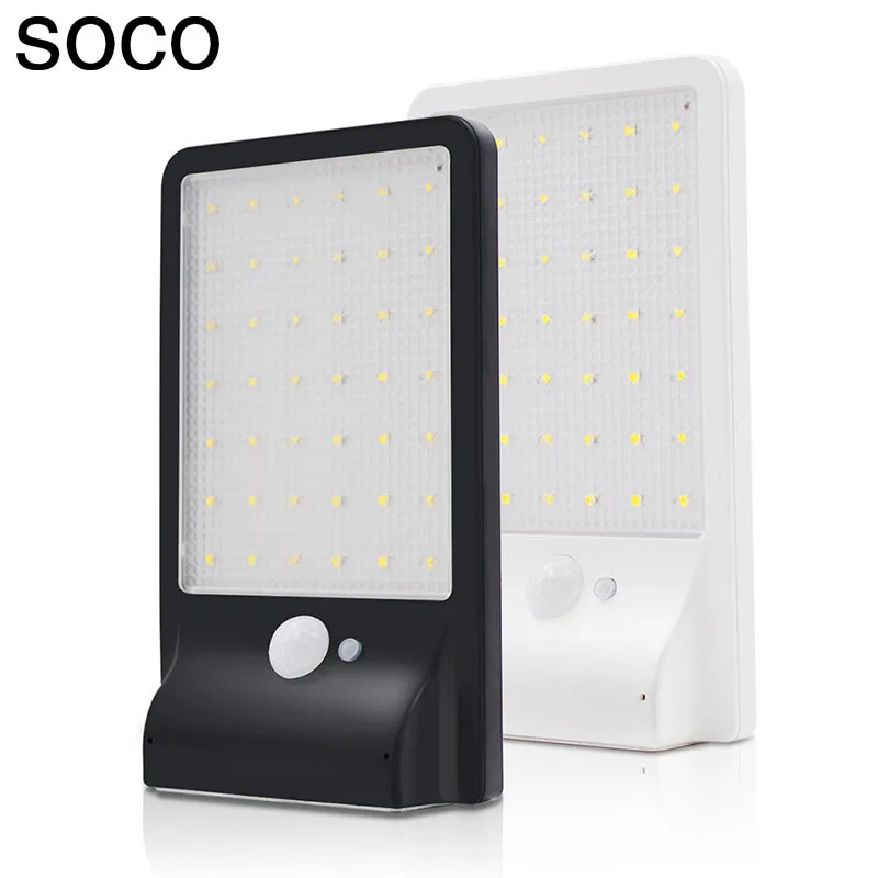 SOCO 3,7 В 42leds солнечные Настенные светильники Высокая эффективность преобразования Панели солнечные черные и белые ABS Водонепроницаемый