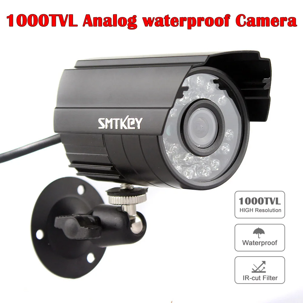 1000TVL CMOS цветная уличная Водонепроницаемая CCTV камера безопасности 24 светодиодный ИК-камера ночного видения с металлическим корпусом видео инфракрасная аналоговая камера