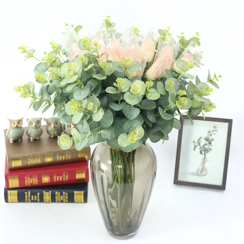 Flone Real Touch Artificial Rose Flowers Simulation Flower Latex Flower Branch Bouquet Wedding Home Party Table Decor Floral (1)