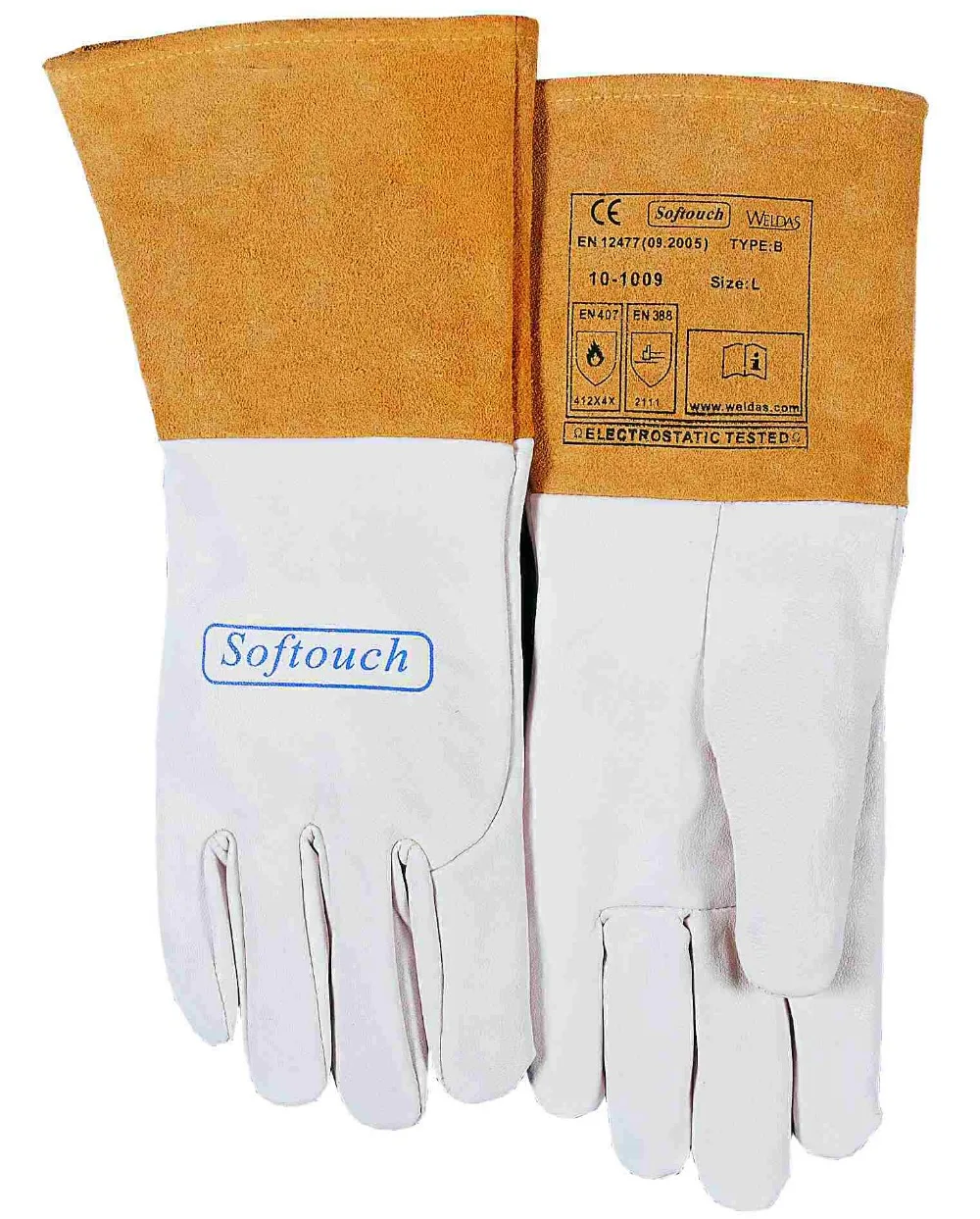 Сварочные перчатки кожаные сварочные рабочие перчатки зернистая козья кожа TIG MIG защитные перчатки кожаные рукавицы