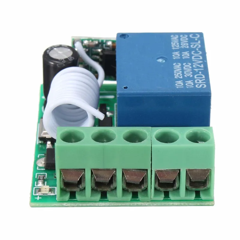 

100M DC 12V 10A 1Ch Wireless Relay RF Remote Control Switch Heterodyne Receiver 315MHZ