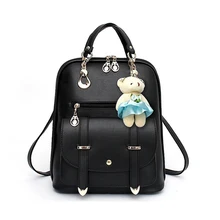 2017 Fashion PU de Cuero de Alta Calidad de la Marca de Estilo de Muy Buen Gusto Mochila Mujeres mochilas Backbags Para Estudiante Adolescente highcapacity