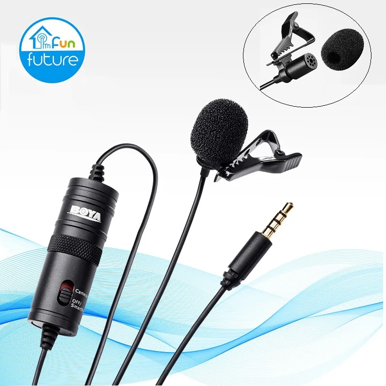 

Microphone BOYA BY-M1 6m Clip-on Lavalier Mini Audio 3.5mm Collar Condenser Lapel Mic for recording Canon / iPhone DSLR C