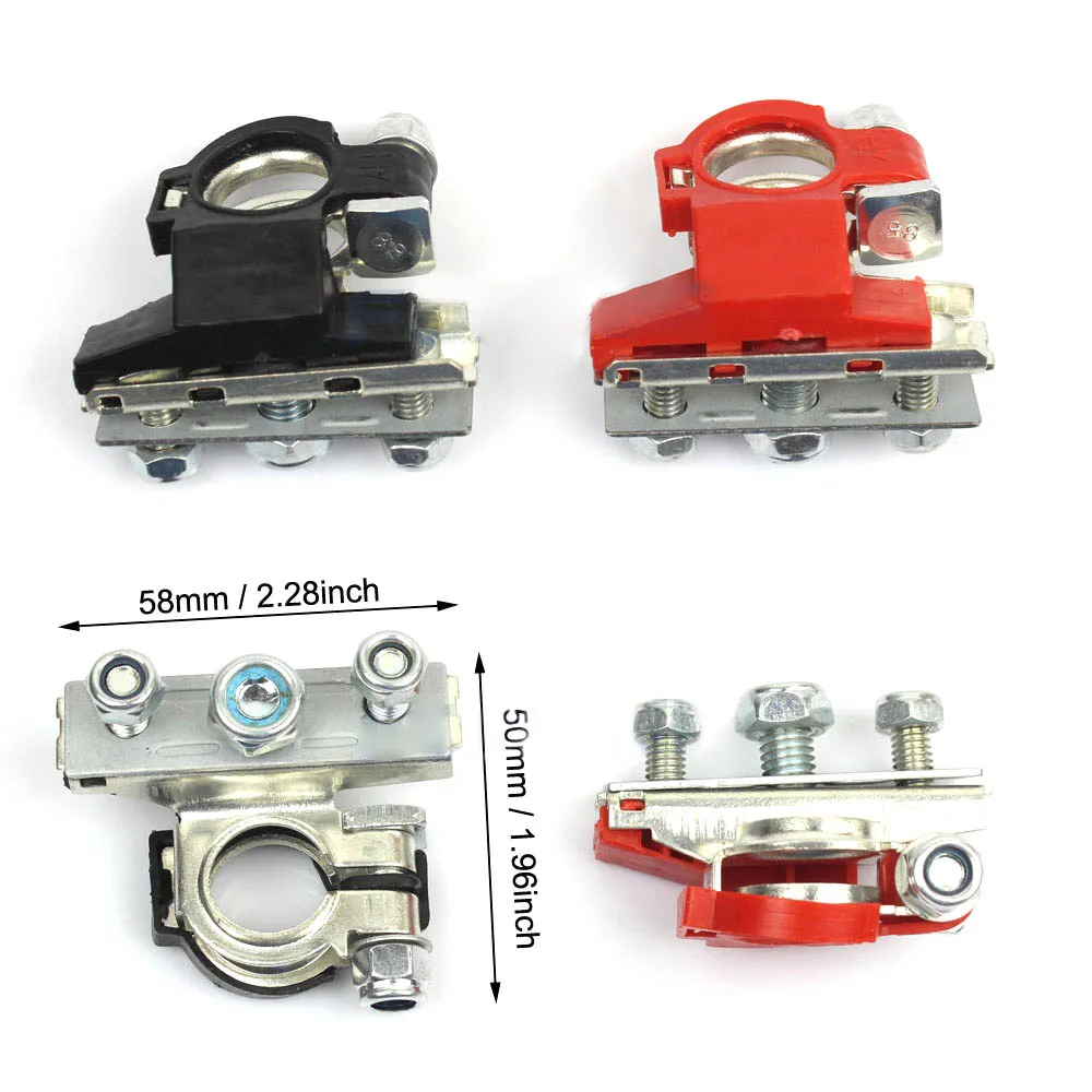 2Pcs 12V Copper Car Battery Terminal Connector Battery Quick Release Battery Clamps for most vehicles