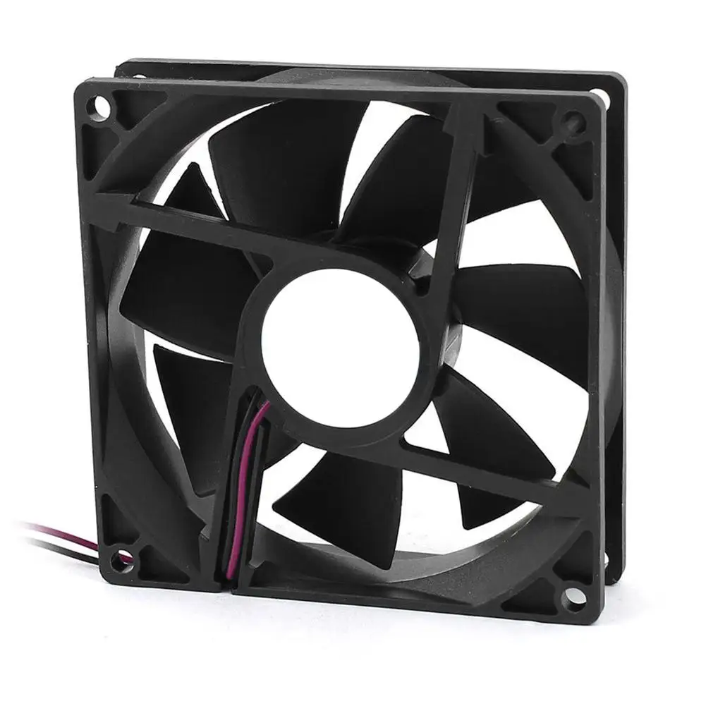 

2018 New 2 Pcs 90mm x 25mm DC 12V 2 Pin Brushless PC Case CPU Cooler Plastic Cooling Fan