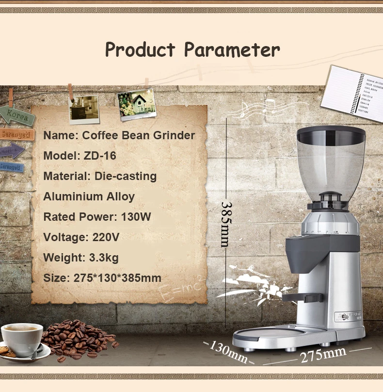 Welhome ZD16 Grinder electric Italian coffee grinder Household and