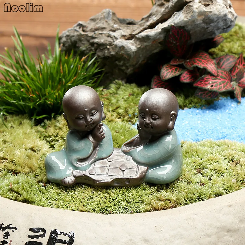 NOOLIM керамический чайный набор кунг-фу маленькие украшения чай ПЭТ Многофункциональный маленький монах песок садовое украшение чайные аксессуары