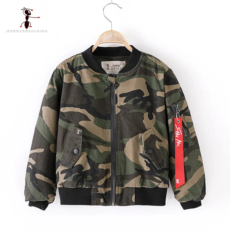 

2018 Kung Fu Ant Winter Children Hooded Full Sleeve Army Green Plush Children's Winter Jackets Army fan Children's Jacket 3269