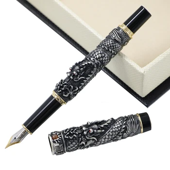 

Luxury Jinhao Metal Dragon Fountain Pen Vintage Iraurita Ink Pens Office Gift Box Set caneta tinteiro