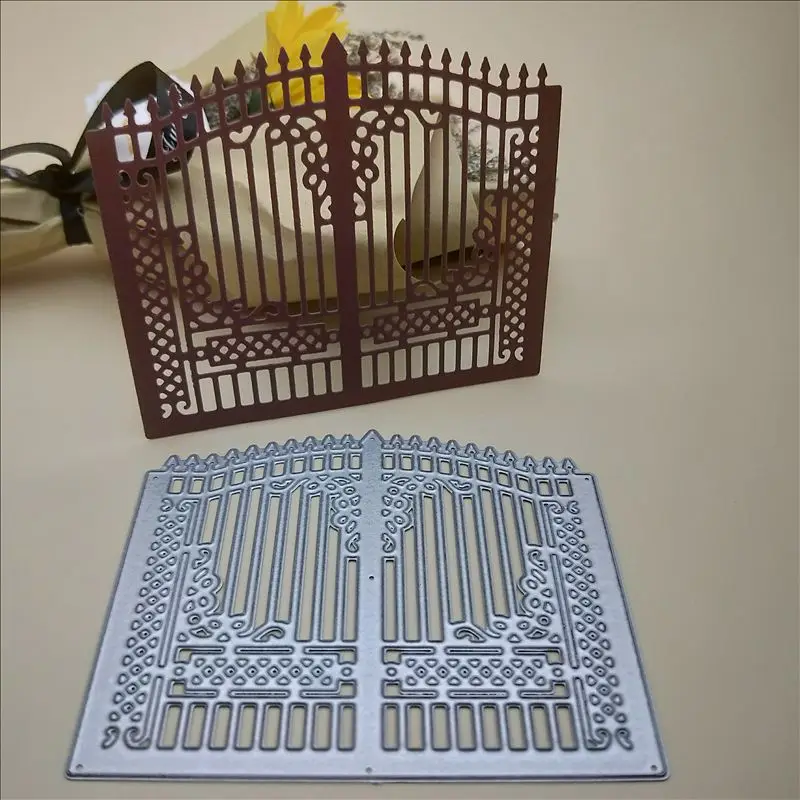 

Door Dies fence Metal Cutting Dies New for Scrapbooking DIY Album Embossing Folder Paper Card Maker Template Stencils